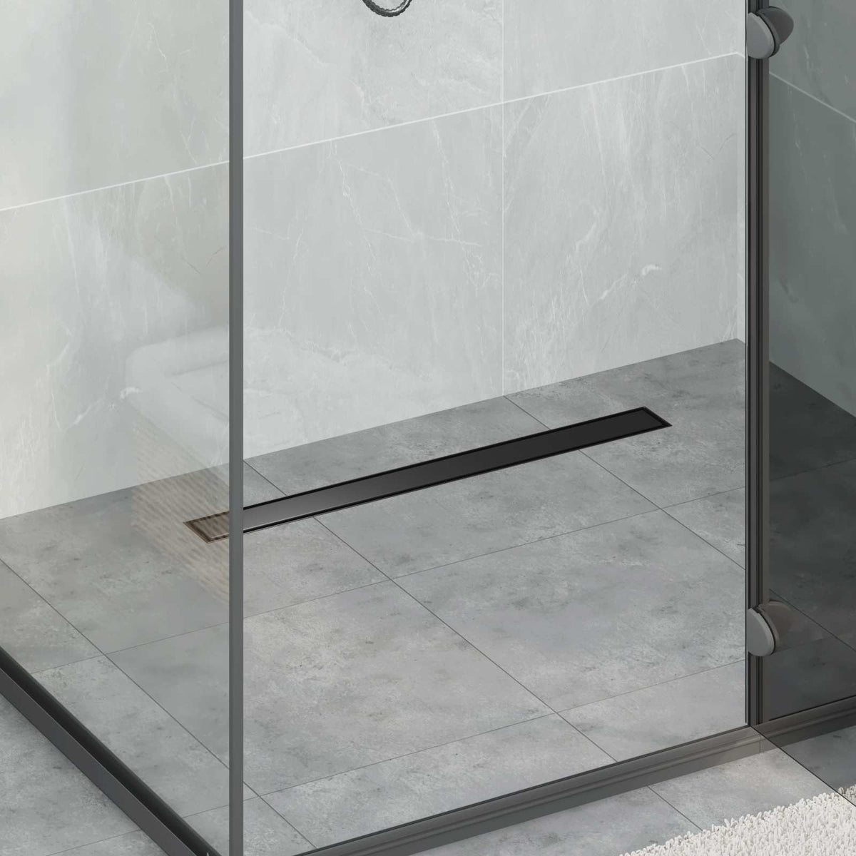 Vidaxl doucheafvoer 2-in-1 met 360° sifon zwart 70 cm