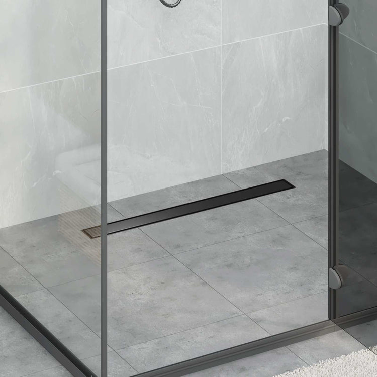 Vidaxl doucheafvoer 2-in-1 met 360° sifon zwart 70 cm