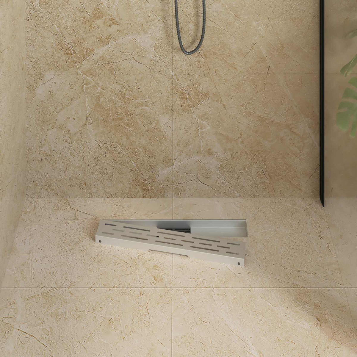 Vidaxl doucheafvoer met lijndesign zilver 50 cm roestvrij staal 304