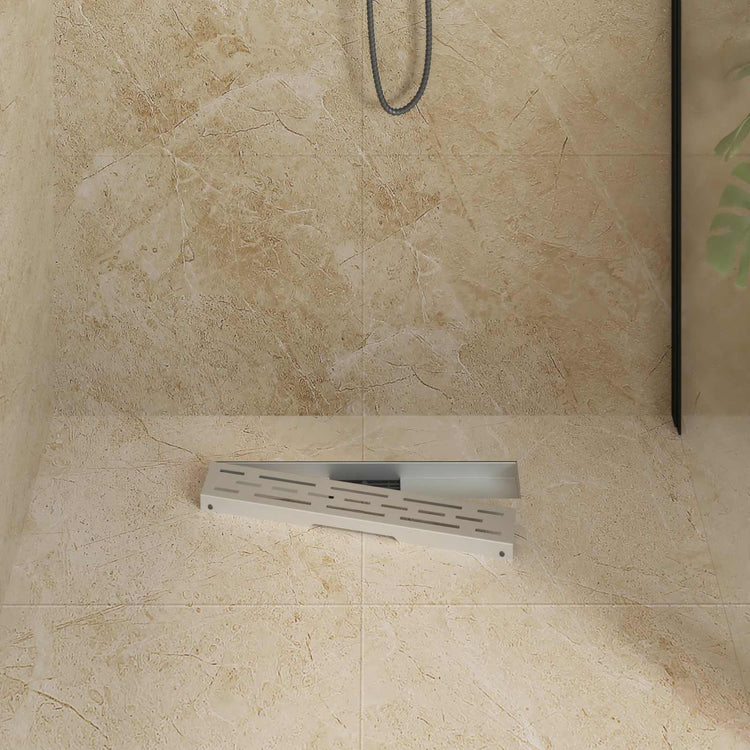 Vidaxl doucheafvoer met lijndesign zilver 50 cm roestvrij staal 304