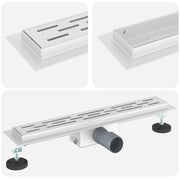Vidaxl doucheafvoer met lijndesign zilver 50 cm roestvrij staal 304 - afbeelding 2