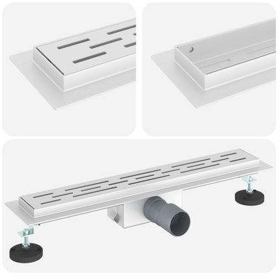 Vidaxl doucheafvoer met lijndesign zilver 50 cm roestvrij staal 304