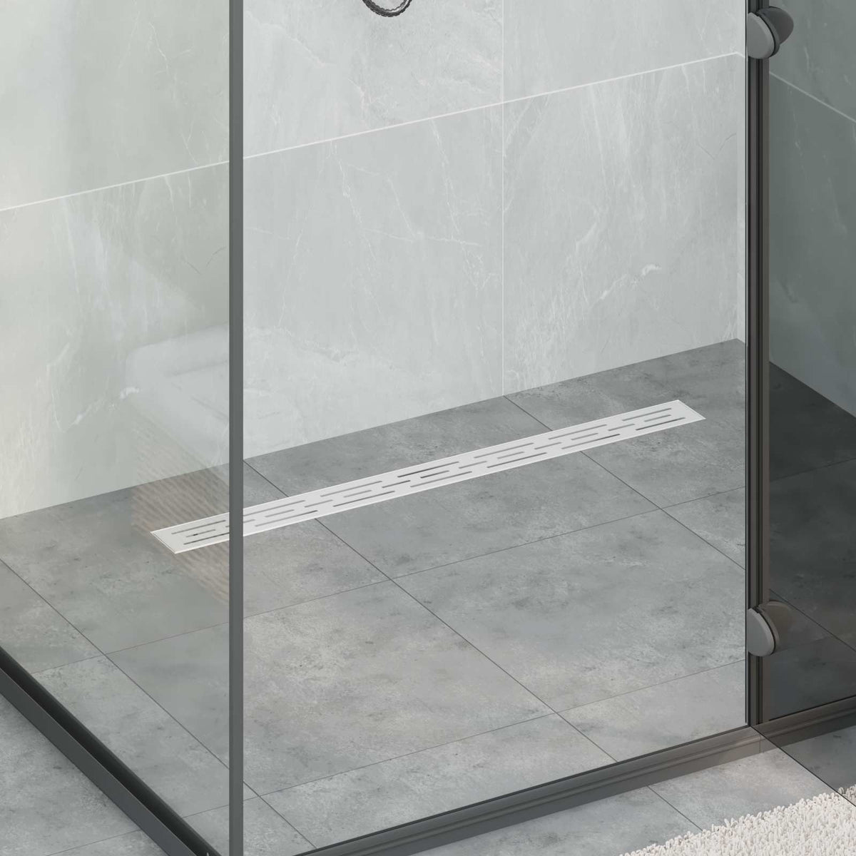 Vidaxl doucheafvoer glasdeksel met 360° sifon zilver 80 cm