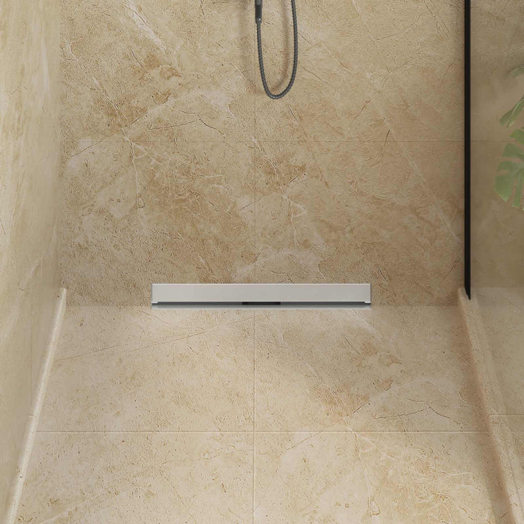 Vidaxl wandgemonteerde douche afvoer zilver 60 cm roestvrij staal 304