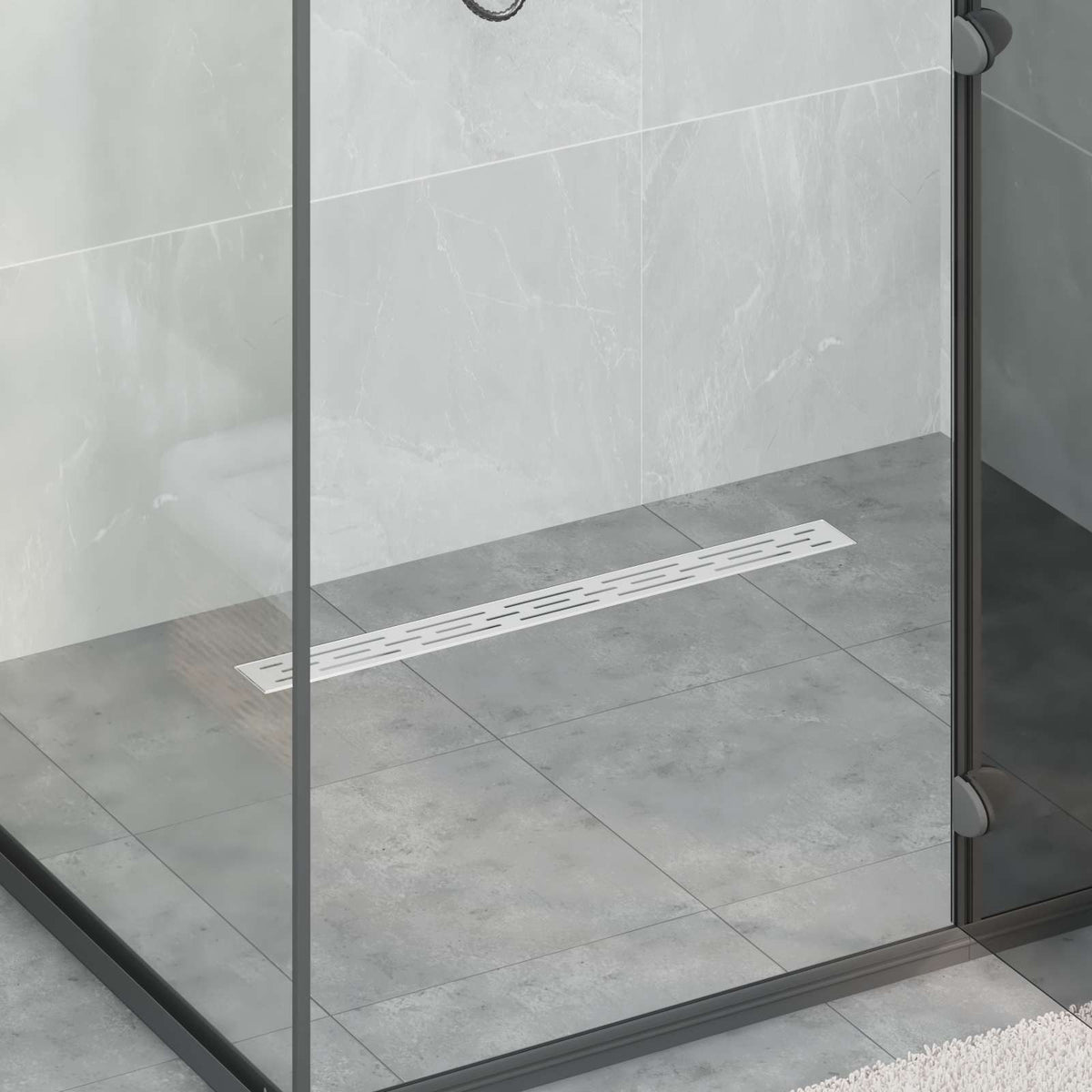 Vidaxl doucheafvoer met lijndesign zilver 80 cm roestvrij staal 304