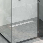 Vidaxl doucheafvoer met lijndesign zilver 80 cm roestvrij staal 304 - afbeelding 1