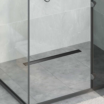 Vidaxl 2 in 1 doucheafvoer zwart 80 cm roestvrij staal 304