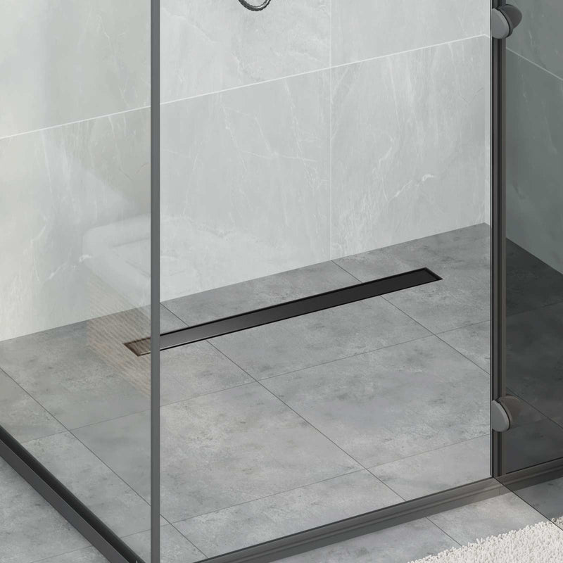 Vidaxl 2 in 1 doucheafvoer zwart 80 cm roestvrij staal 304