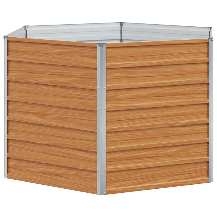 Vidaxl verhoogd tuinbed licht bruin 129 x 129 x 77 cm
