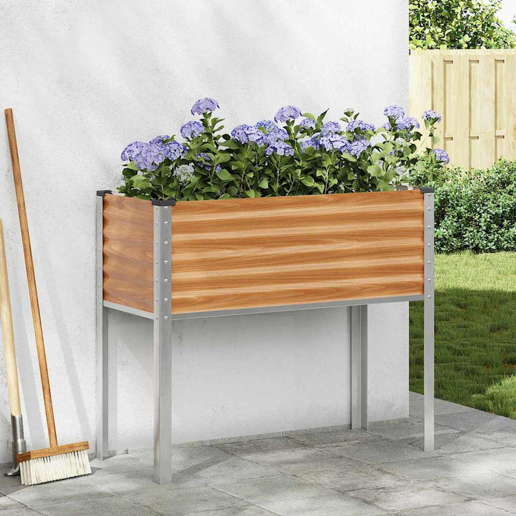 Vidaxl plantenbak licht bruin 100 x 45 x 90 cm gegalvaniseerd staal