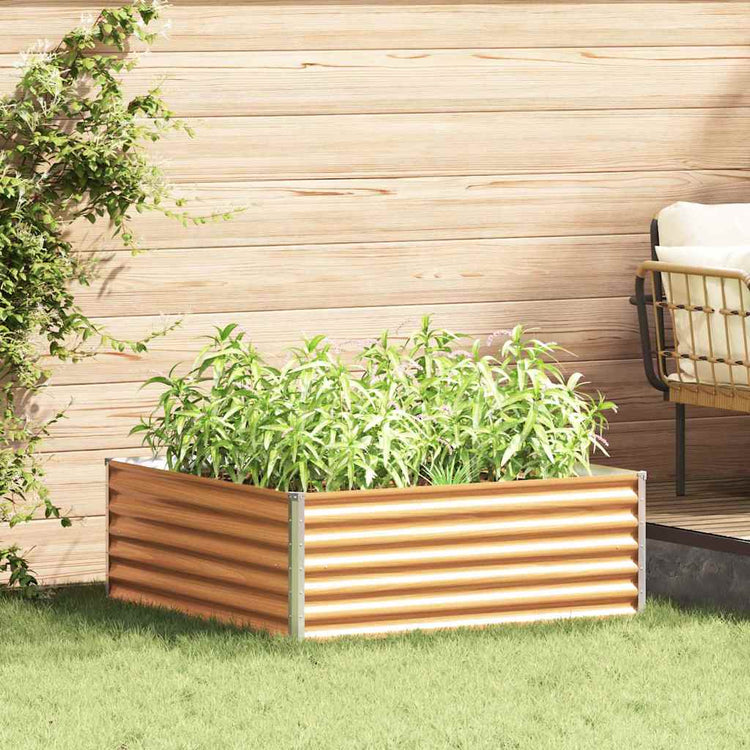 Vidaxl verhoogde plantenbak licht bruin 98 x 100 x 36 cm