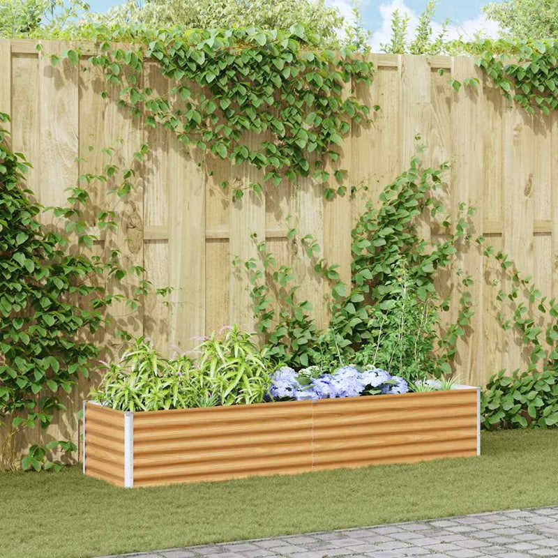 Vidaxl verhoogde plantenbak 195 x 50 x 36 cm gegalvaniseerd staal