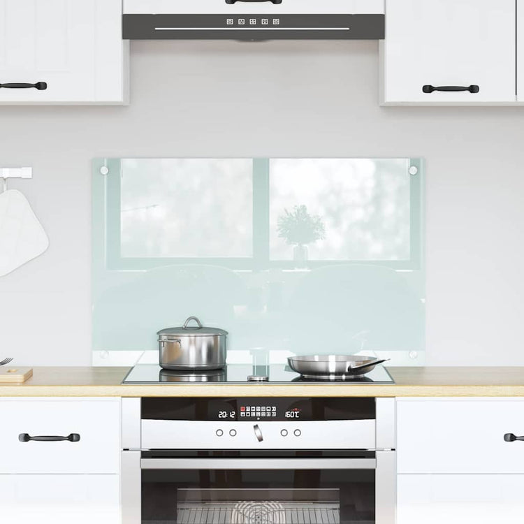 Vidaxl keukenachterwand melk 80 x 50 cm gehard glas