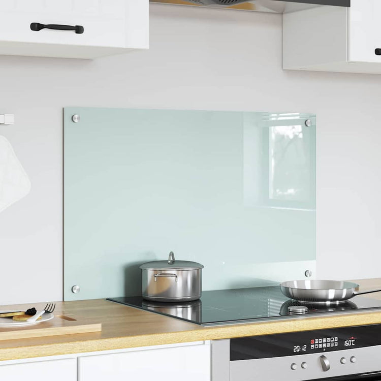 Vidaxl keukenachterwand melk 80 x 50 cm gehard glas