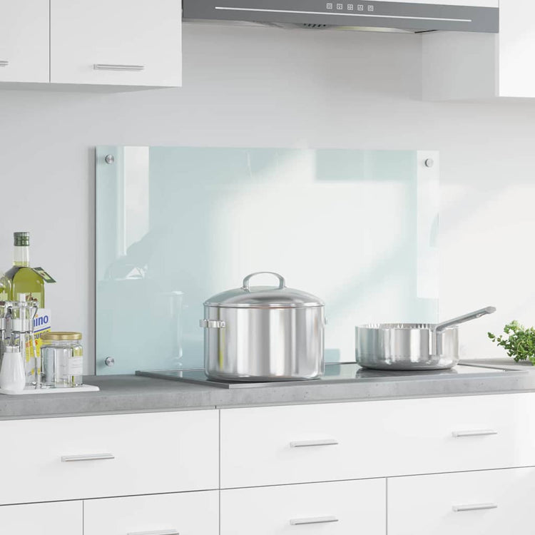 Vidaxl keukenachterwand melk 90 x 50 cm gehard glas