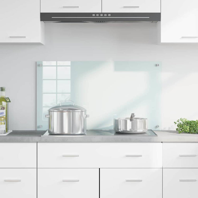 Vidaxl keukenachterwand melk 90 x 50 cm gehard glas
