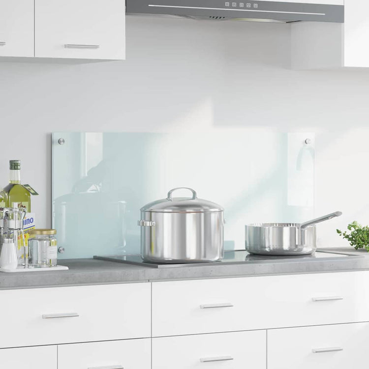Vidaxl keukenachterwand melk 100 x 40 cm gehard glas