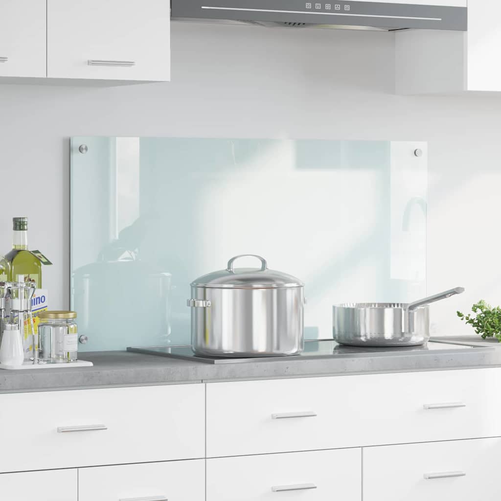 Vidaxl keukenachterwand melk 100 x 50 cm gehard glas