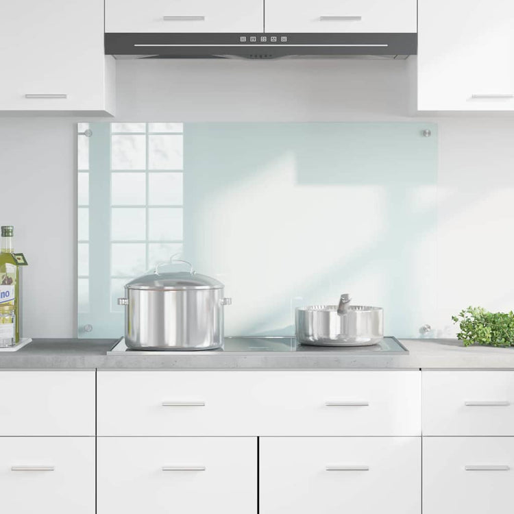 Vidaxl keukenachterwand melk 100 x 60 cm gehard glas