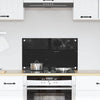 Vidaxl keuken achterwand zwart 70 x 40 cm gehard glas