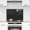 Vidaxl keuken achterwand zwart 70 x 50 cm gehard glas