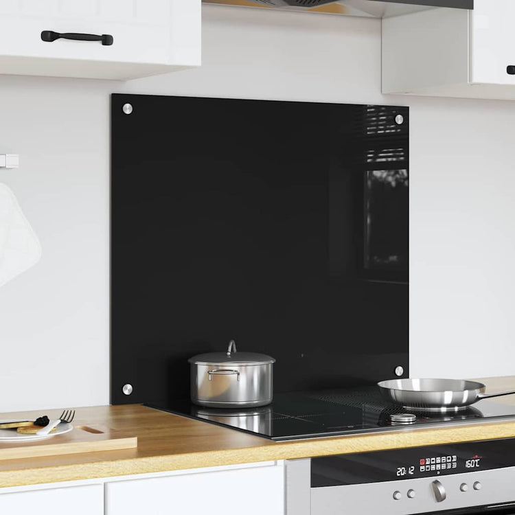 Vidaxl keukenachterwand zwart 70 x 60 cm gehard glas