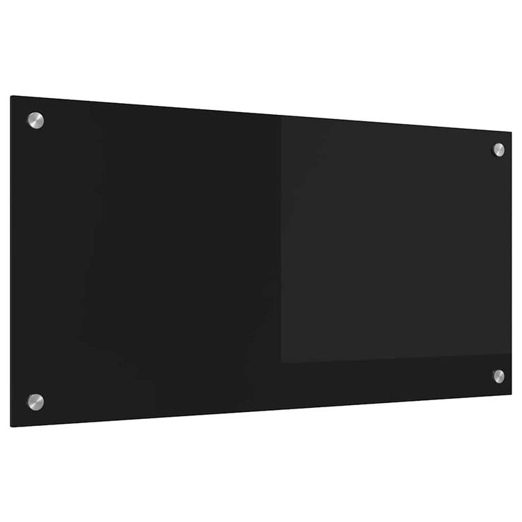 Vidaxl keukenachterwand zwart 80 x 40 cm gehard glas