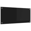 Vidaxl keuken achterwand zwart 90 x 40 cm gehard glas