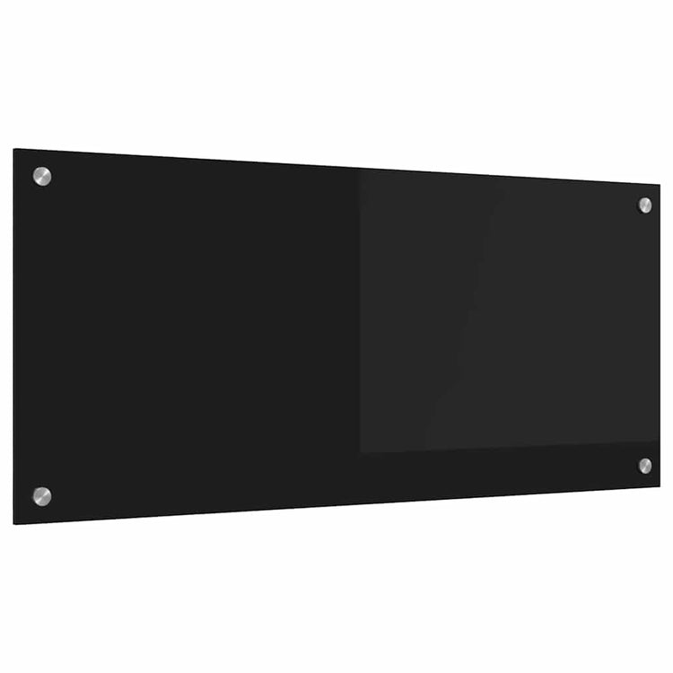 Vidaxl keukenachterwand zwart 90 x 40 cm gehard glas