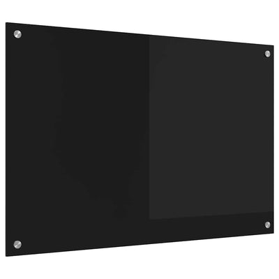 Vidaxl keukenachterwand zwart 90 x 60 cm gehard glas