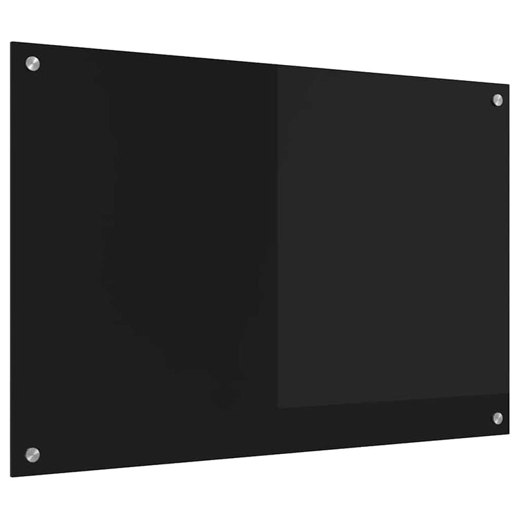 Vidaxl keukenachterwand zwart 90 x 60 cm gehard glas