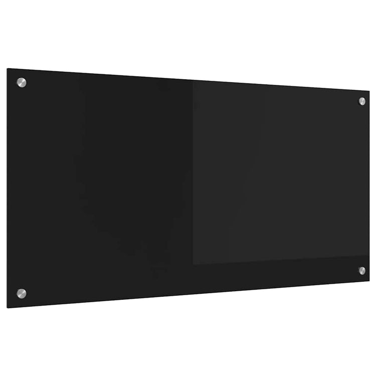 Vidaxl keukenachterwand zwart 100 x 50 cm gehard glas