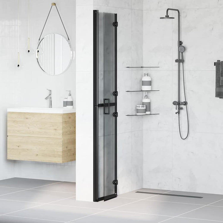 Vidaxl inloopdouchewand zwart 70 x 6,5 x 190 cm