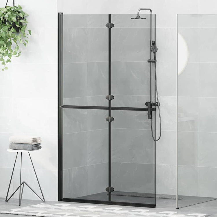 Vidaxl inloopdouchewand zwart 110 x 6,5 x 190 cm