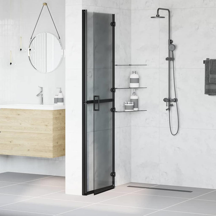 Vidaxl inloopdouchewand zwart 110 x 6,5 x 190 cm