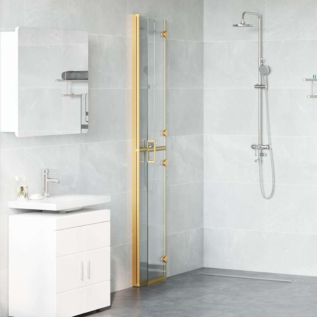 Vidaxl inloopdouchewand goud 90 x 6.5 x 190 cm