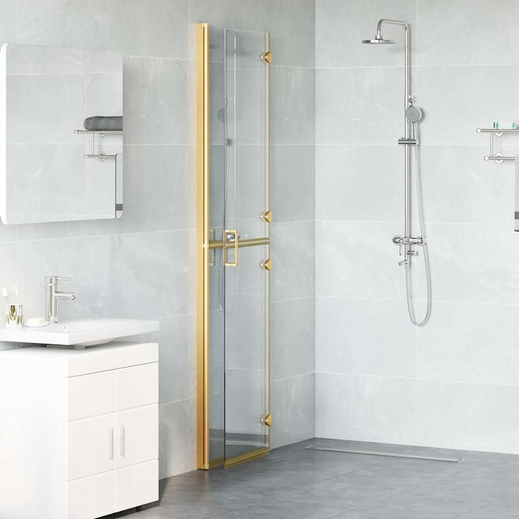 Vidaxl inloopdouchewand goud 90 x 6.5 x 190 cm