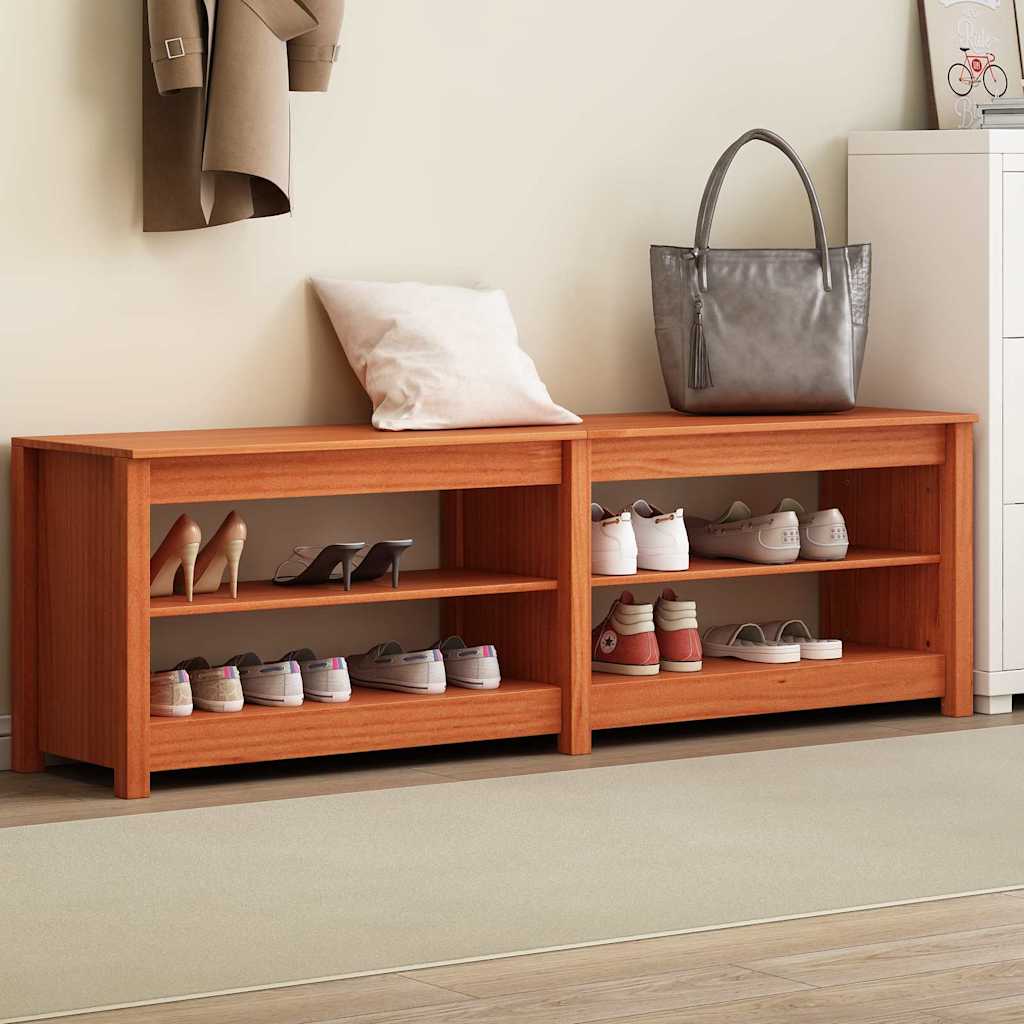 Vidaxl schoenenbank 160 x 36,5 x 50 cm wasbruin