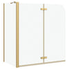 Vidaxl douche omhulsel goud 120 x 68 x 130 cm esg-glas en aluminium