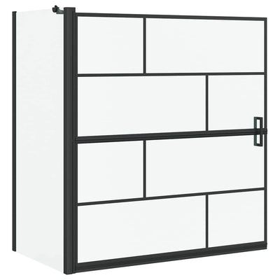 Vidaxl bad douchescreen zwart en transparant 116 x 68 x 128 cm