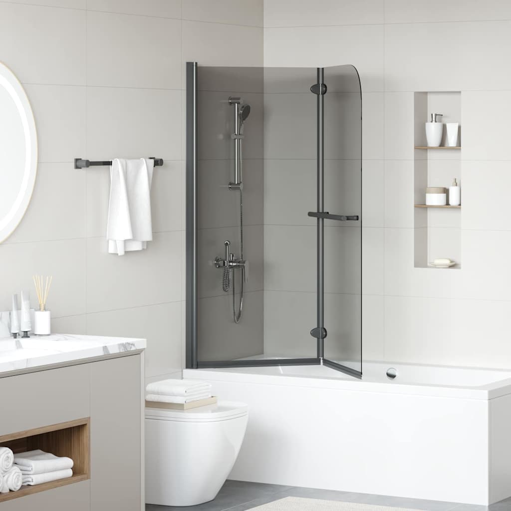 Vidaxl douche omhulsel zwart 120 x 140 cm esg-glas en aluminium