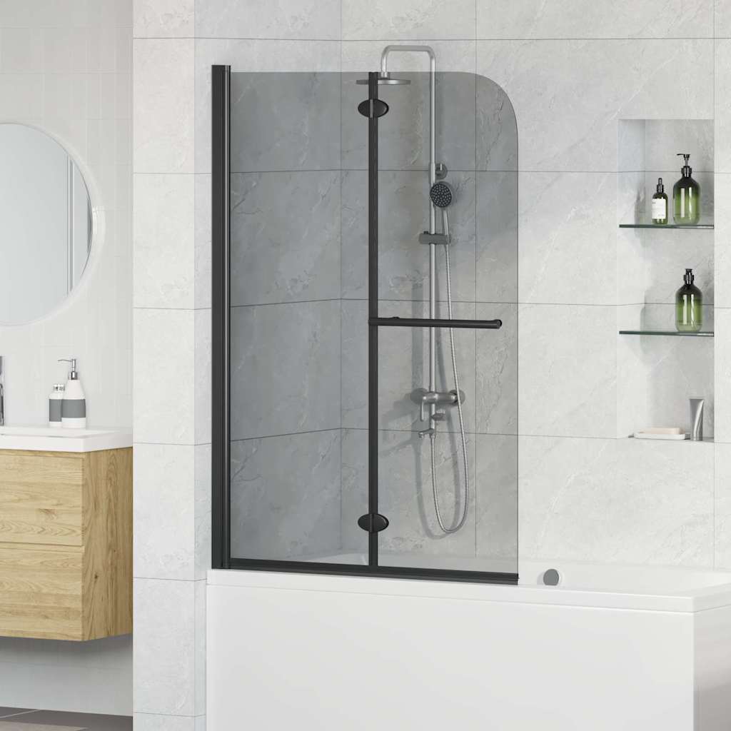 Vidaxl douche omhulsel zwart 95 x 140 cm esg-glas en aluminium
