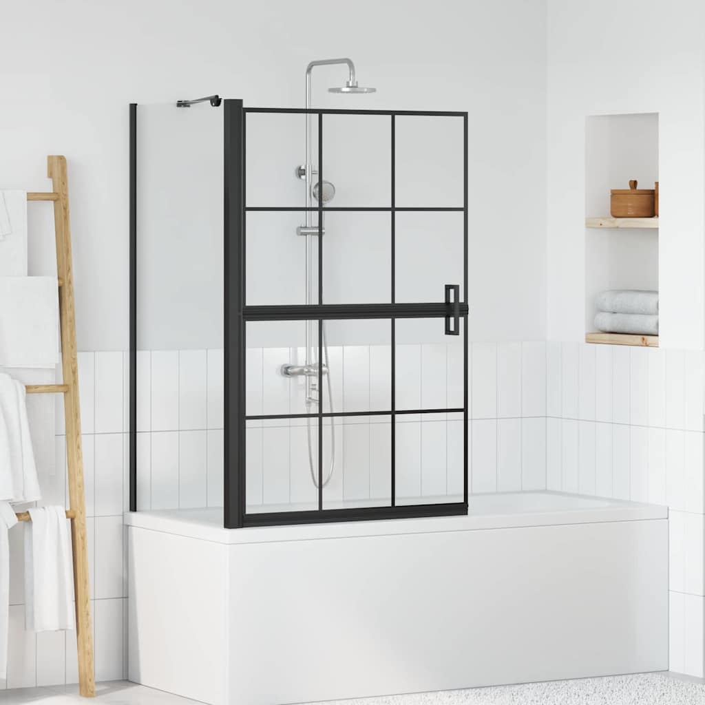 Vidaxl bad douchescreen zwart en transparant 80 x 68 x 128 cm