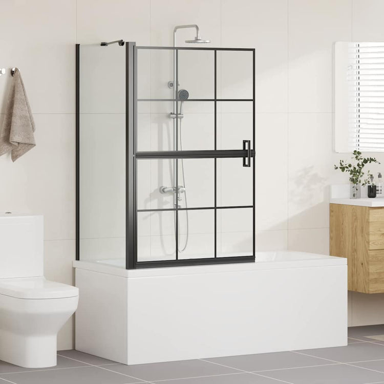 Vidaxl bad douchescreen zwart en transparant 80 x 68 x 128 cm