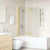 Vidaxl douche omhulsel goud 130 x 138 cm esg-glas en aluminium