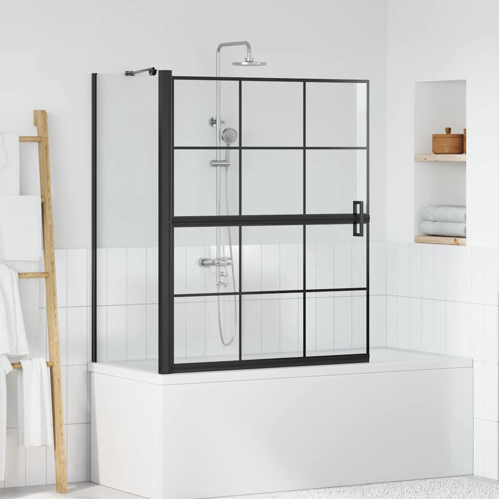 Vidaxl bad douchescreen zwart en transparant 100 x 68 x 128 cm