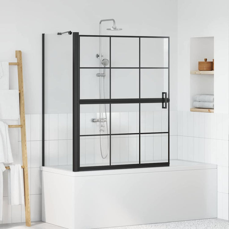 Vidaxl bad douchescreen zwart en transparant 100 x 68 x 128 cm