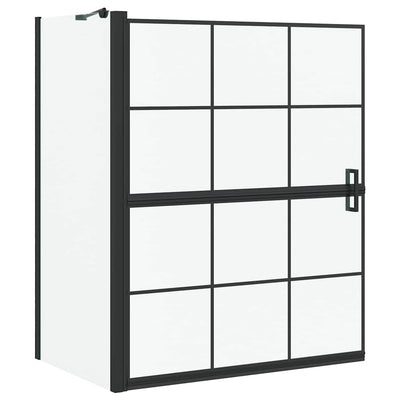 Vidaxl bad douchescreen zwart en transparant 116 x 68 x 128 cm
