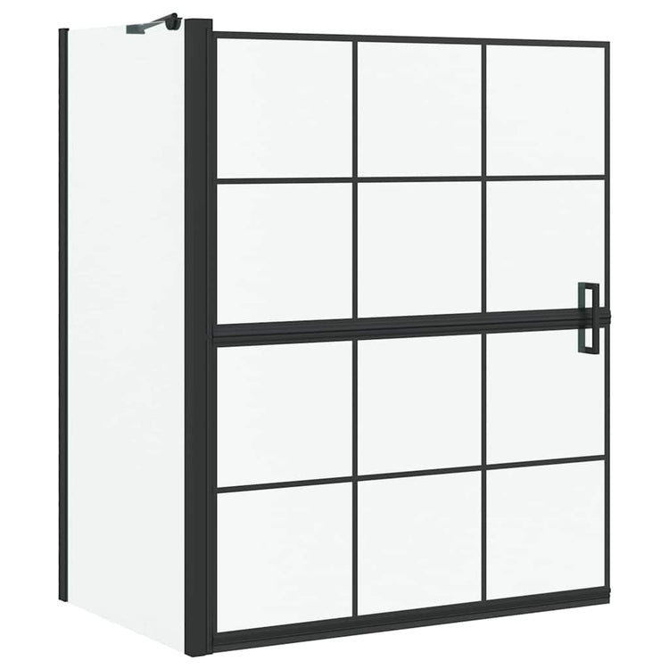 Vidaxl bad douchescreen zwart en transparant 100 x 68 x 128 cm