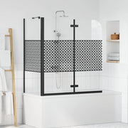 Vidaxl badomheining zwart 120 x 67 x 129 cm gelaagd glas en aluminium - afbeelding 1